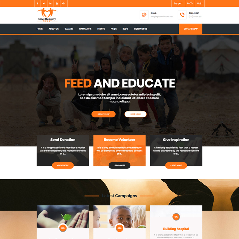 Servehuman - Responsive Charity WordPress Theme