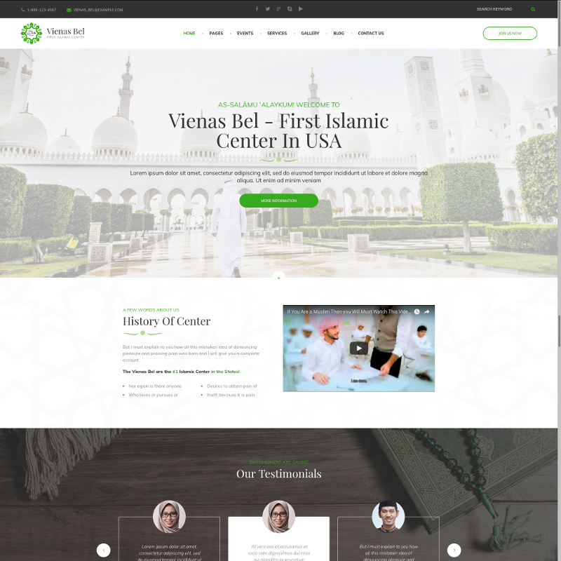 VienasBel - Islamic Religious & Cultural Center WordPress Theme