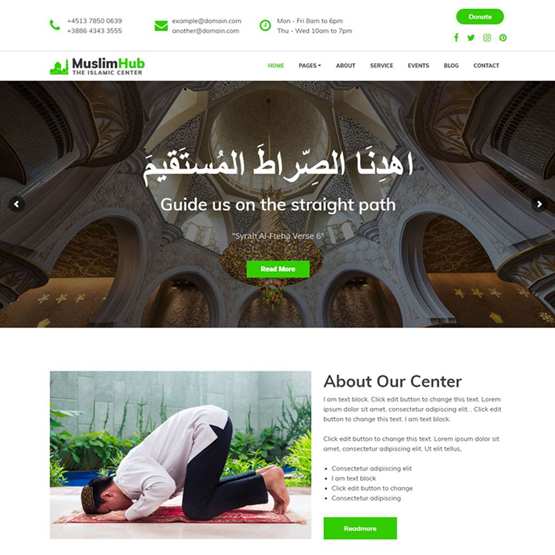 MuslimHub - Islamic Center WordPress Theme