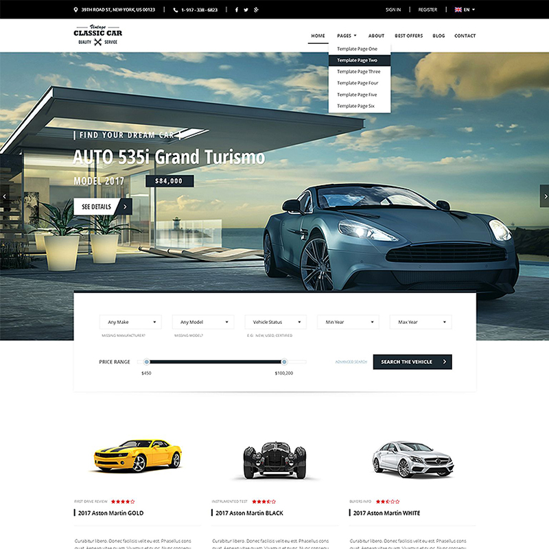 Auto Market Bootstrap Website Template