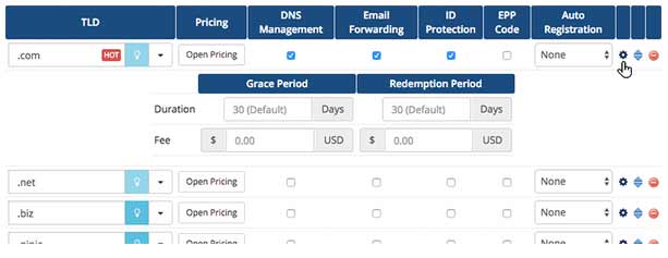 Configuring domain name expiry automation in WHMCS