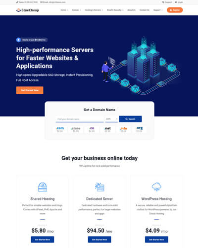 bluecheap host web hosting template