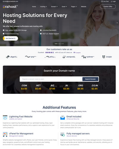 erahost v2 web hosting template