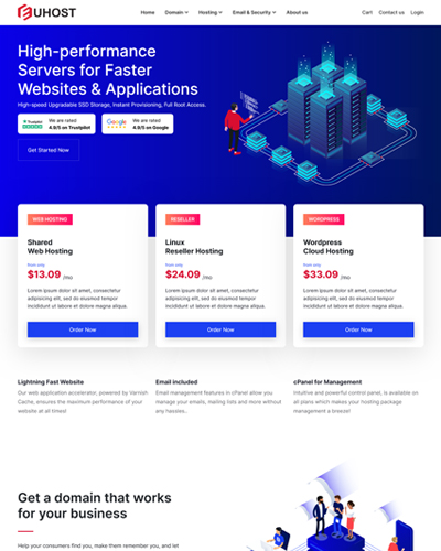 euhost web hosting template
