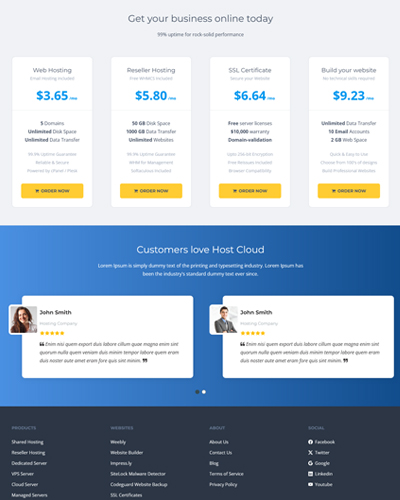 hostcloud html template