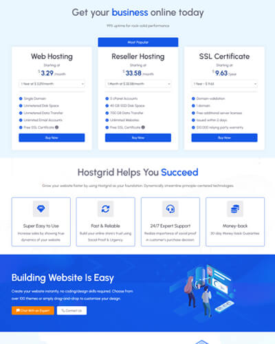 hostgrid html template