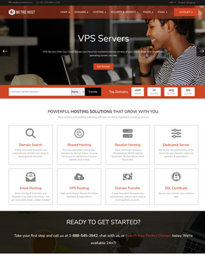 metrohost web hosting template