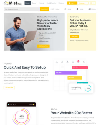 misthost web hosting template