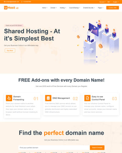 uhost v2 web hosting template