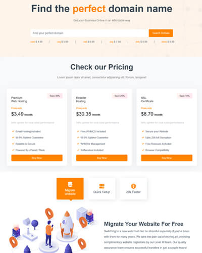 uhost v2 html template