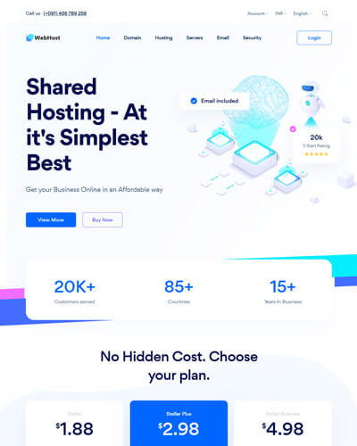 webhost web hosting template