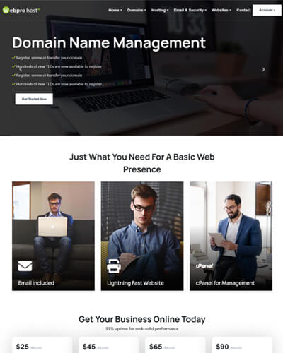 webpro host v2 web hosting template