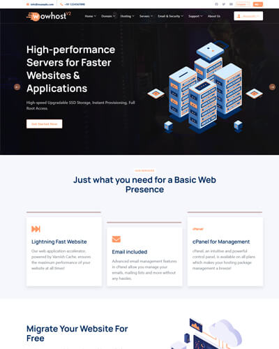 wowhost v2 web hosting template