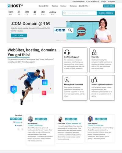 zhost v3 web hosting template