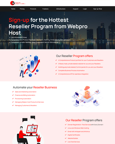 hostcube v2 web hosting partnersite theme