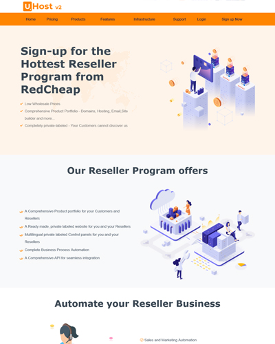 uhost v2 web hosting partnersite theme