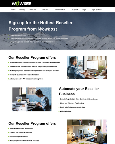 wowhost web hosting partnersite theme