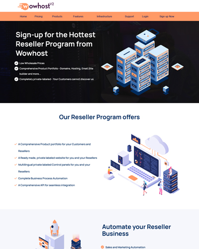 wowhost v2 web hosting partnersite theme