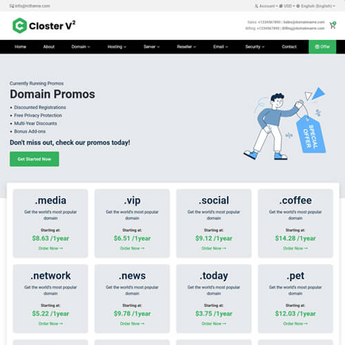 web hosting site themes