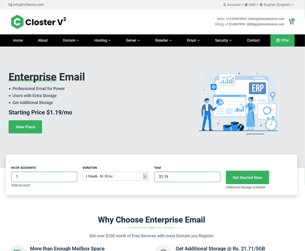 hosting website templates