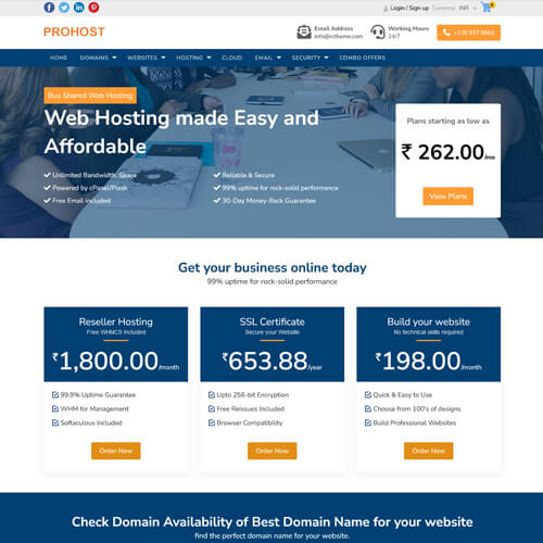 prohost supersite hosting theme