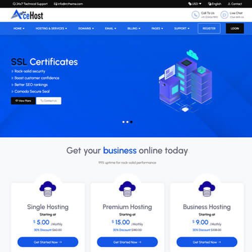 acehost hosting html template