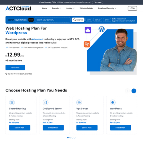 actcloud hosting html template