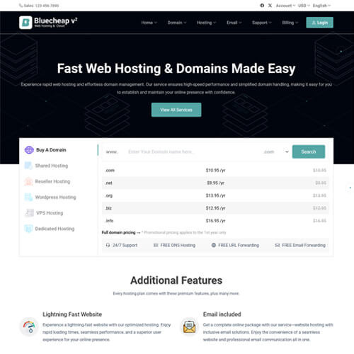 bluecheaphostv2 hosting html template
