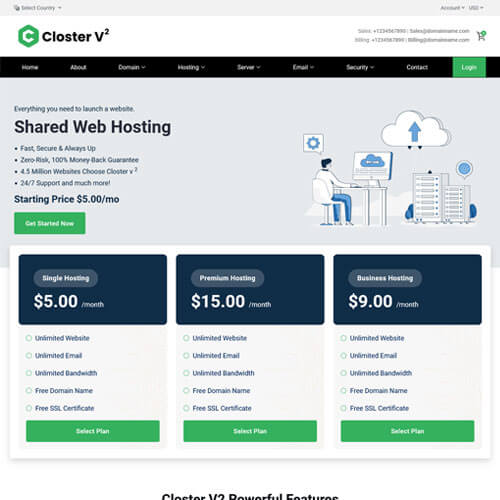 closterv2 hosting html template