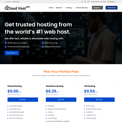 cloudhost new hosting html template