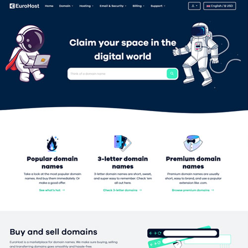 eurohost hosting html template