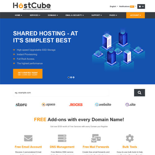 hostcube hosting html template