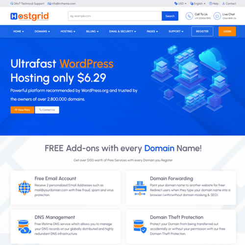 hostgrid hosting html template