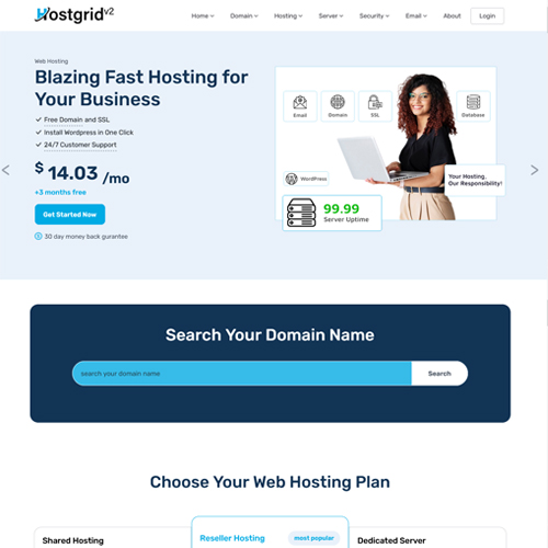 hostgrid v2 hosting html template