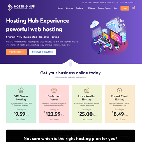 hosting hub hosting html template