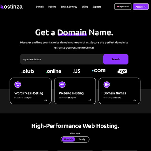 hostinza hosting html template