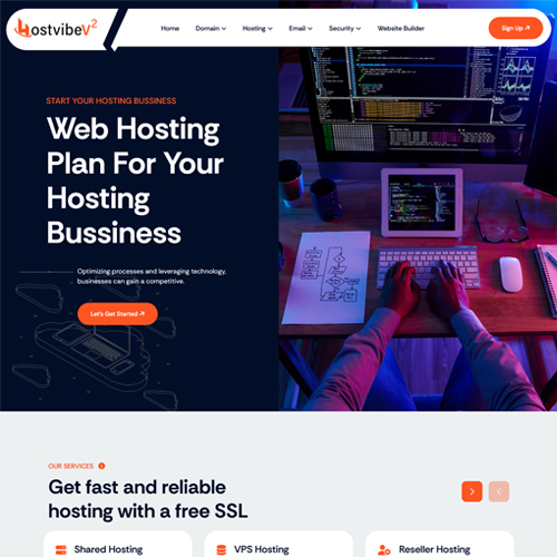 hostvibev2 hosting html template
