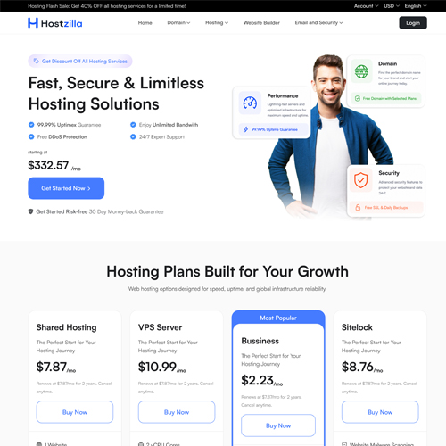 prohost pro hosting html template