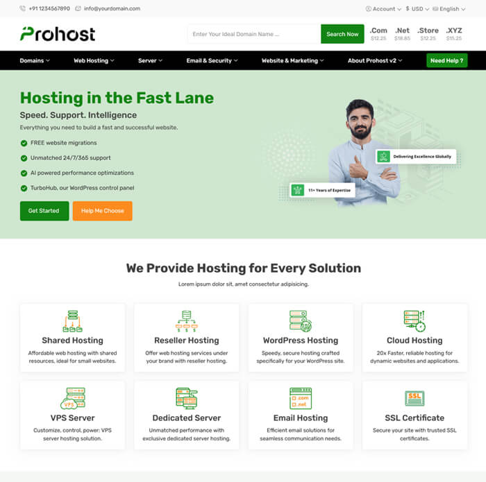 prohostnew new hosting html template
