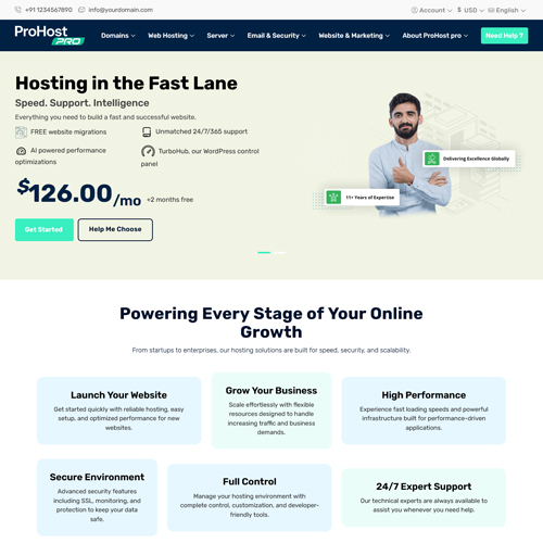 prohost pro hosting html template
