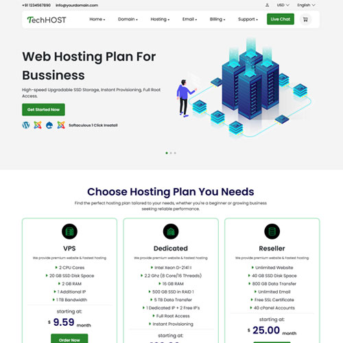 techhost hosting html template