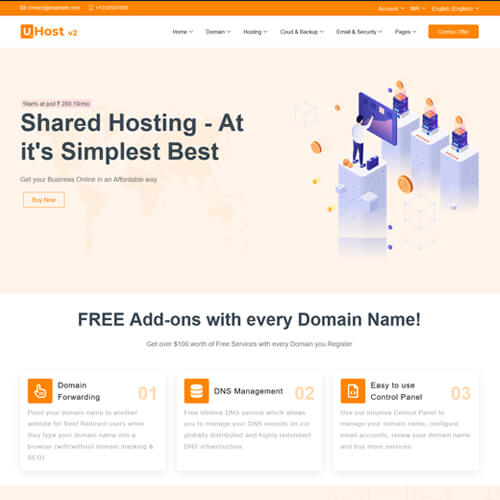 uhost v2 hosting html template