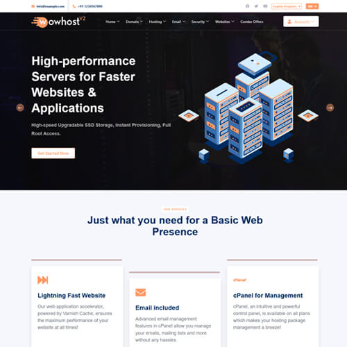 wowhost v2 hosting html template