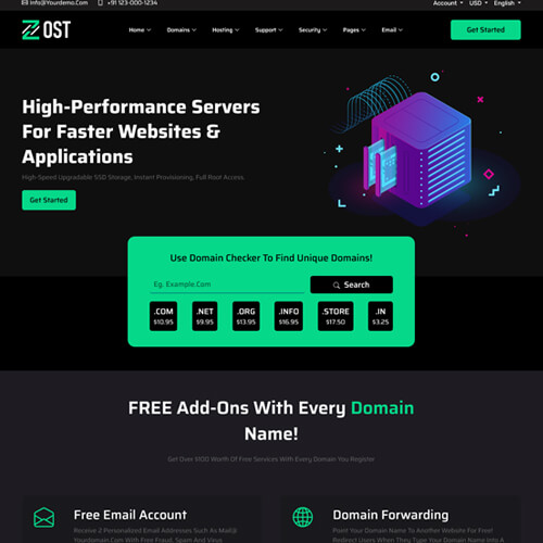 zhost hosting html template
