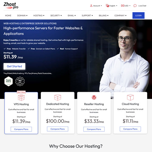 zhostpro hosting html template