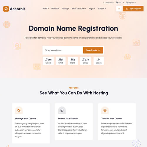 Customizable whmcs Templates