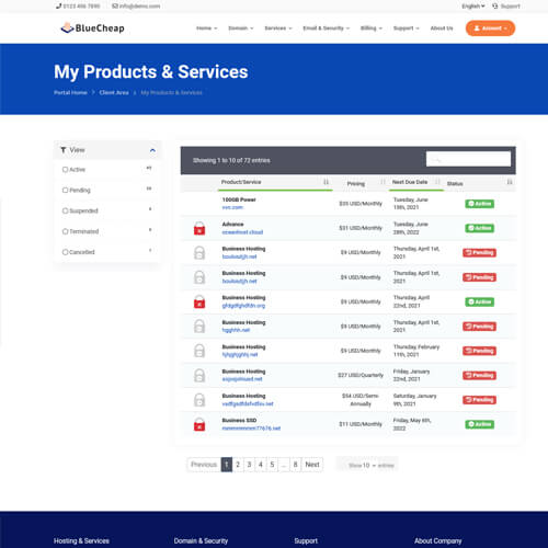 Customizable whmcs Templates