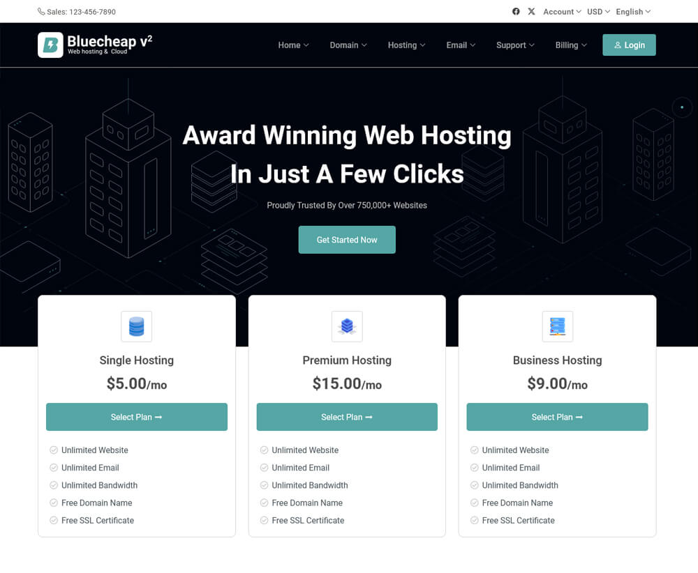 hosting website templates