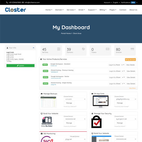 web hosting site themes