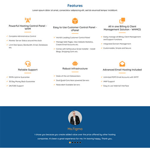Customizable whmcs Templates